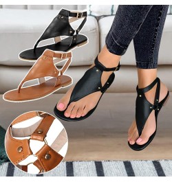 Sandals for Women Casual Summer Open Toe Ankle Strap Sandals Shoes Bohemian Outdoor Slippers Flat Beach Sandals 02black $25.0...