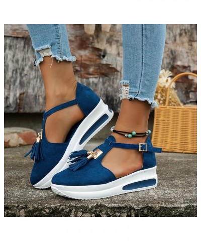 Black Platform Heels Black Wedges Boots For Women Platform Sandals Men Comfortable High Heeled Sandals Women G-blue $24.79 Sa...