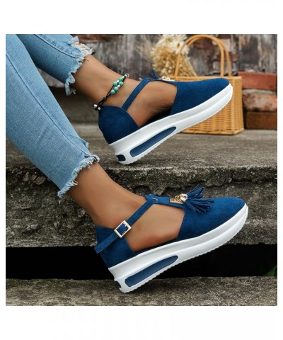 Black Platform Heels Black Wedges Boots For Women Platform Sandals Men Comfortable High Heeled Sandals Women G-blue $24.79 Sa...