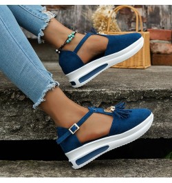 Black Platform Heels Black Wedges Boots For Women Platform Sandals Men Comfortable High Heeled Sandals Women G-blue $24.79 Sa...