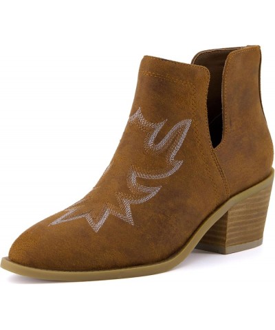 Women's Rustler Western bootie +Memory Foam, Wide Widths Available Brown $23.65 Boots