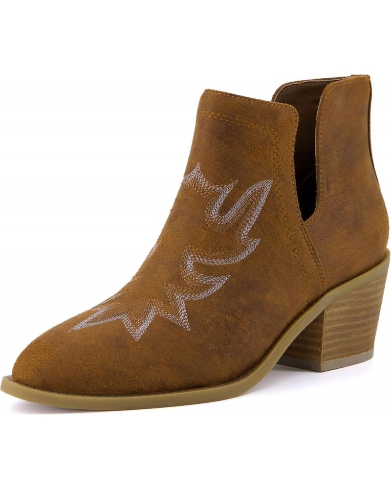 Women's Rustler Western bootie +Memory Foam, Wide Widths Available Brown $23.65 Boots