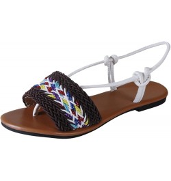 Buckle Slip on Slide Sandals Women Sandals Strap Flat Bottom Casual Fashion Women's Sandals Leather Sandals Women 8 Blue $13....