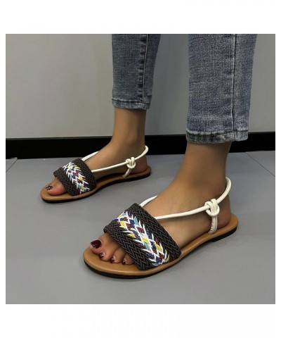 Buckle Slip on Slide Sandals Women Sandals Strap Flat Bottom Casual Fashion Women's Sandals Leather Sandals Women 8 Blue $13....