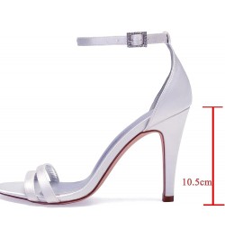 Heeled Sandals for Women Wedding Shoes for Bride Women's Ankle Strap Peep Toe Stiletto Pumps Satin Party Bridal Shoes Heel He...