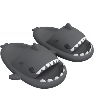 Womens Mens Shark Slippers, Cartoon Shark Bathroom Slippers Super Soft Cloud Sliders Non-Slip Quick Dry Shower Slippers-Orang...