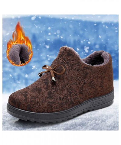 Women Snow Boots Autumn and Winter Fashionable Flower Pattern Bow Decoration Comfortable Comfortable Leather Boots Women A $2...