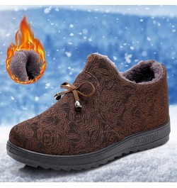 Women Snow Boots Autumn and Winter Fashionable Flower Pattern Bow Decoration Comfortable Comfortable Leather Boots Women A $2...