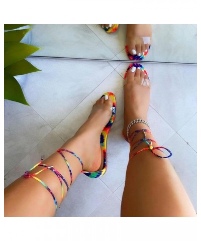 Cute Sandals for Teen Girls Roman,Women's Summer Strap Rhinestone Sandals Flat Bottom Ankle Strap Sandals Lace Up Beach Shoes...