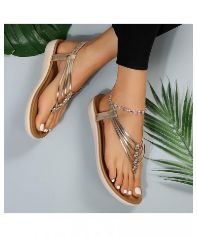 Cute Sandals For Women Shoes For Women Ballet Flats Sandals Women Heels Platform Womens Dress Flats With Rose Gold-j $10.85 A...