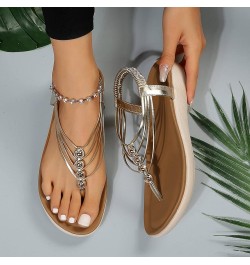 Cute Sandals For Women Shoes For Women Ballet Flats Sandals Women Heels Platform Womens Dress Flats With Rose Gold-j $10.85 A...