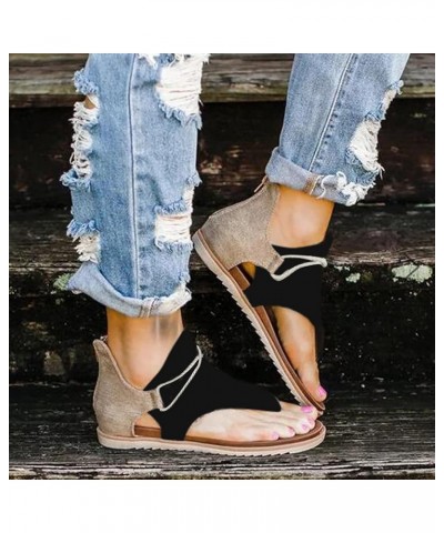 Wedge Sandals for Women Slip On Dressy Comfortable Slides Sandals Lightweight Breathable Shoes 176-qrcvgj-e-black $13.82 Sandals