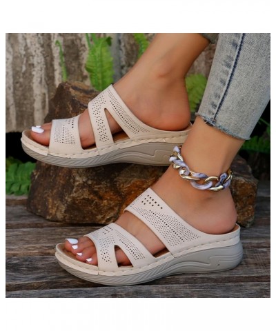 Women's Flat Platform Sandals Strappy Lace-Up Open Toe Flip Flops Dress Shoes Party Dress Pumps Shoes White $11.24 Sandals