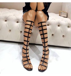 Black Flat Strappy Sandals For Womens Sandals Nude Sandal Dress Sandals For Women Strappy Sandals For Women Wedge Heel Black-...