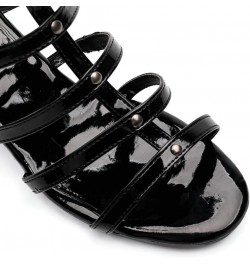 Black Flat Strappy Sandals For Womens Sandals Nude Sandal Dress Sandals For Women Strappy Sandals For Women Wedge Heel Black-...