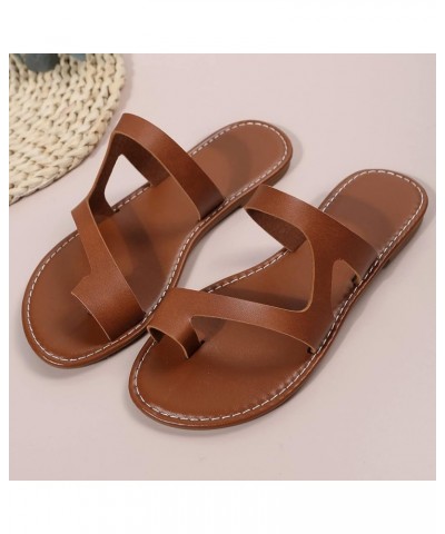 Summer Women Casual Flat Retro Slippers Crystal Slippers Strap Sandals Z 15-brown $13.76 Fashion Sneakers