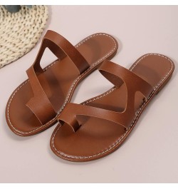 Summer Women Casual Flat Retro Slippers Crystal Slippers Strap Sandals Z 15-brown $13.76 Fashion Sneakers