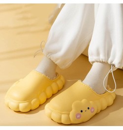 Women's Stylish Indoor Slippers Slippers Flat Bottom Soft Bottom Non Slip Cartoon Cloud Shape Plush Warm Slippers Yellow $11....