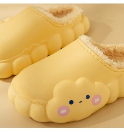 Women's Stylish Indoor Slippers Slippers Flat Bottom Soft Bottom Non Slip Cartoon Cloud Shape Plush Warm Slippers Yellow $11....