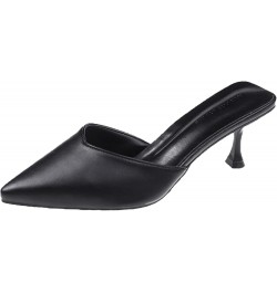 Fashion Pointed Toe Backless Mules Shoes for Women High Kitten Heels Slip-on Elegant Simple Office Work Sandals Pumps Black $...