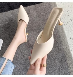 Fashion Pointed Toe Backless Mules Shoes for Women High Kitten Heels Slip-on Elegant Simple Office Work Sandals Pumps Black $...