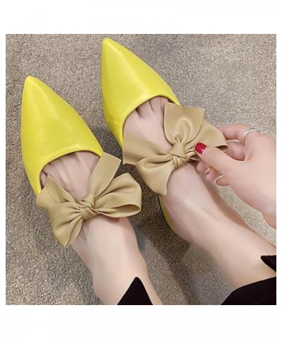 Women's Mule Shoes with Bow, Low Heel, Lightweight Pointed Toe, Comfortable Walking, Backless Mule Sandals Yellow $24.83 Mule...