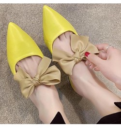 Women's Mule Shoes with Bow, Low Heel, Lightweight Pointed Toe, Comfortable Walking, Backless Mule Sandals Yellow $24.83 Mule...