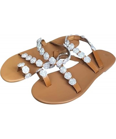 Sandals For Woman Flats For Women Flip Flops For Women Slides Women Platform Heels Wedges For Women Heeled Beach Sanda White ...