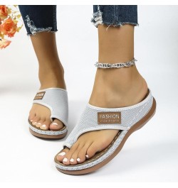 Womens Flat Sandals Casual Soft Fashion Ladies Flat Sandals Footbed Arch Support Flat Sandals Platform Sandals Women Grey $13...