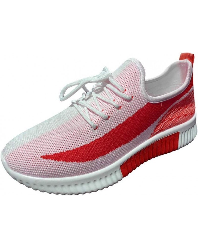 Womens Slip On Running Shoes Non Slip Walking Shoes Lightweight Gym Sneakers Christmas Sports Shoes Red $16.45 Athletic Shoes