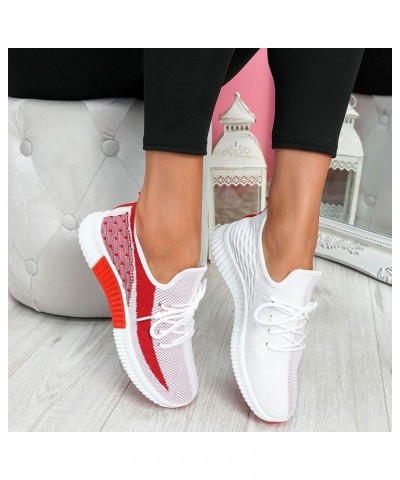 Womens Slip On Running Shoes Non Slip Walking Shoes Lightweight Gym Sneakers Christmas Sports Shoes Red $16.45 Athletic Shoes