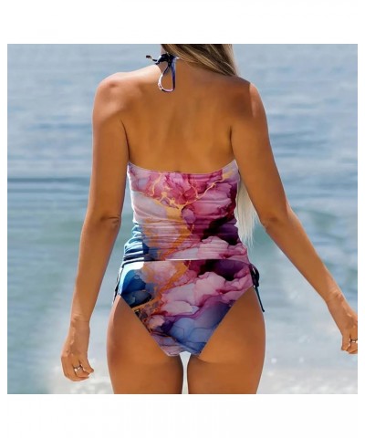 Women Plus Size Swimsuit Normal Swimsuit Backless Printing Adjustable Print G Cup Swimsuits for Hot Pink-vest for Women $9.43...