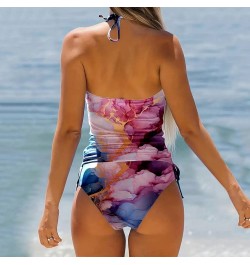 Women Plus Size Swimsuit Normal Swimsuit Backless Printing Adjustable Print G Cup Swimsuits for Hot Pink-vest for Women $9.43...