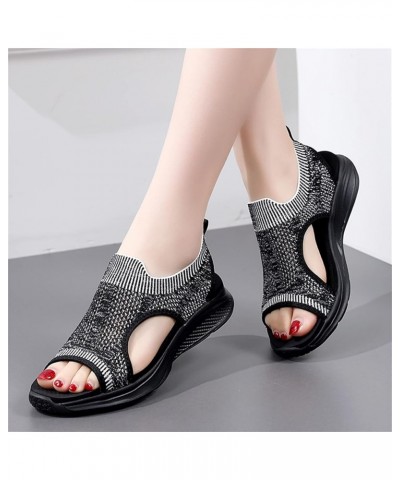 Quick Drying Sandals for Women Women Shoes Sports Sandals Soft Outerwear Shoes Teen Girls Breathable Mesh Black $17.28 Outdoo...