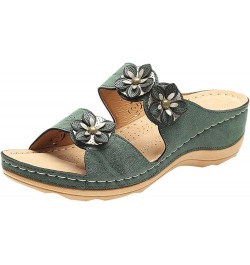 Women's Sandals Fashion Comfortable Womens Sandals Summer Wedge Sandals Women Platform Beach Sandals For Women A1-green $10.7...