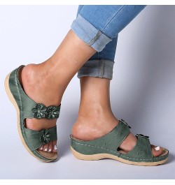 Women's Sandals Fashion Comfortable Womens Sandals Summer Wedge Sandals Women Platform Beach Sandals For Women A1-green $10.7...