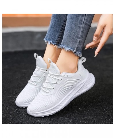 Womens Running Sneakers, Women's Sneakers Slip On Walking Shoes Round Toe Comfort Athletic Running Shoes Gift Z 11-white $18....