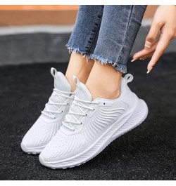 Womens Running Sneakers, Women's Sneakers Slip On Walking Shoes Round Toe Comfort Athletic Running Shoes Gift Z 11-white $18....