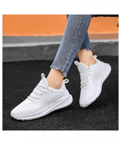 Womens Running Sneakers, Women's Sneakers Slip On Walking Shoes Round Toe Comfort Athletic Running Shoes Gift Z 11-white $18....