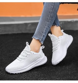 Womens Running Sneakers, Women's Sneakers Slip On Walking Shoes Round Toe Comfort Athletic Running Shoes Gift Z 11-white $18....