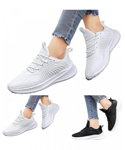 Womens Running Sneakers, Women's Sneakers Slip On Walking Shoes Round Toe Comfort Athletic Running Shoes Gift Z 11-white $18....