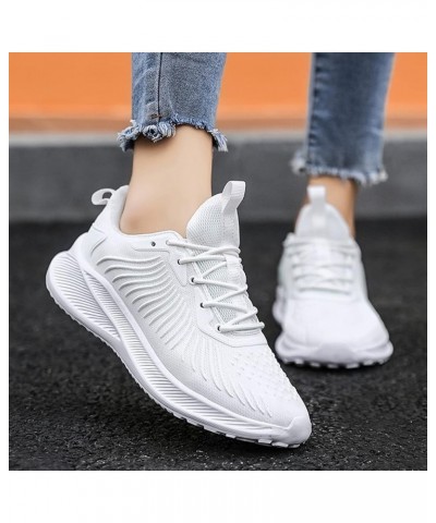 Womens Running Sneakers, Women's Sneakers Slip On Walking Shoes Round Toe Comfort Athletic Running Shoes Gift Z 11-white $18....