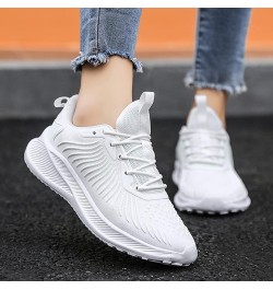 Womens Running Sneakers, Women's Sneakers Slip On Walking Shoes Round Toe Comfort Athletic Running Shoes Gift Z 11-white $18....