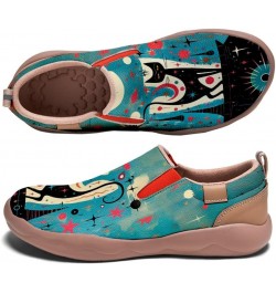 Women's Walking Travel Shoes Slip On Microfiber Casual Loafers Lightweight Comfort Fashion Sneaker Art Painted Cat Black Long...