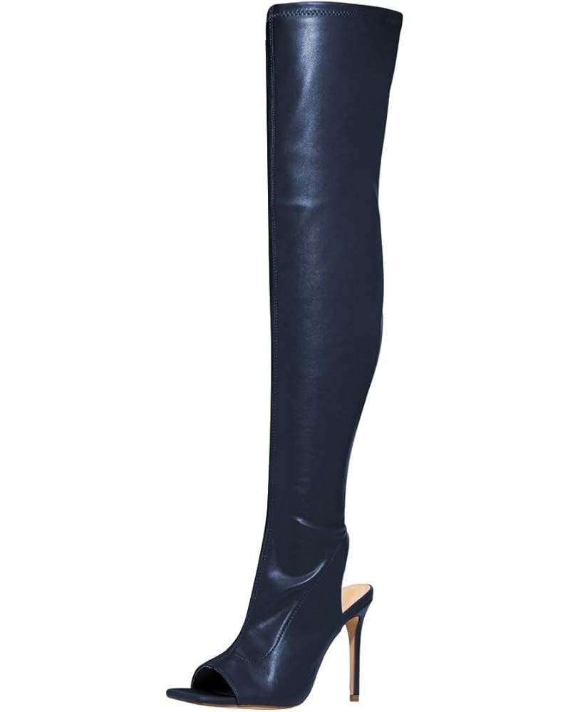 Women Square Open Toe Over The Knee High Boots Stiletto High Heel Long Boots Sexy Backless Party Fashion Shoes Size 4-16 US D...