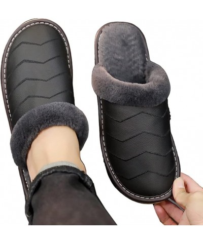 Full genuine cotton slippers home thick base winter warm indoor family couples cow slippers male D $50.91 Slippers