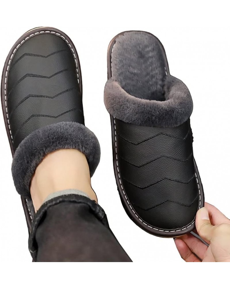 Full genuine cotton slippers home thick base winter warm indoor family couples cow slippers male D $50.91 Slippers