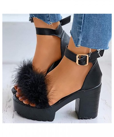 Cute Sandals For Women Dressy,Womens Low Mid Square Heel Ankle Strap Sandal Open Toe Summer Strappy Chunky Block Sandals T-bl...