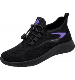 Fashion Summer Autumn Women Flat Lightweight Mesh Breathable Elastic Running Sneaker for Women Black $10.25 Fashion Sneakers