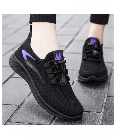 Fashion Summer Autumn Women Flat Lightweight Mesh Breathable Elastic Running Sneaker for Women Black $10.25 Fashion Sneakers